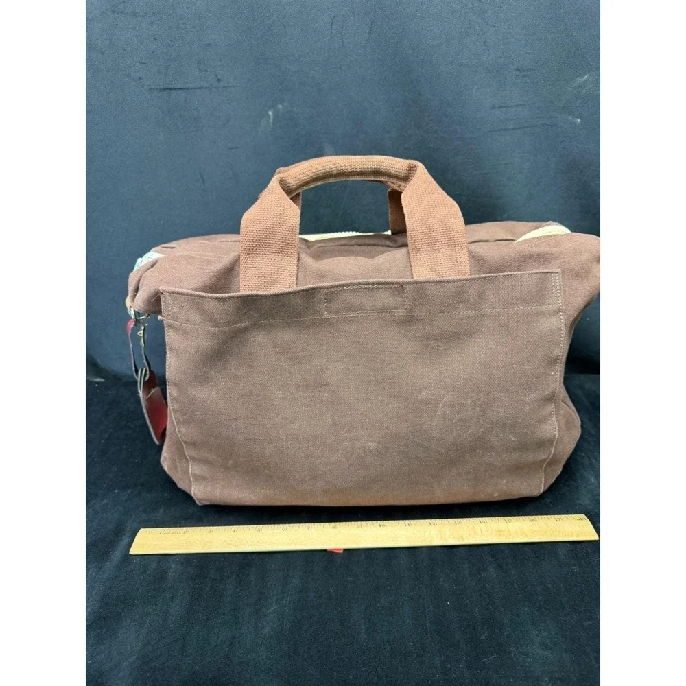Vtg Lands End Square Rigger Crossbody Weekender Carry On Messenger Canvas Bag